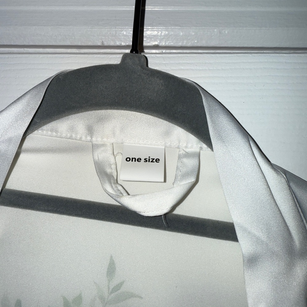 White Satin Bridal Robe - Picture 3 of 6